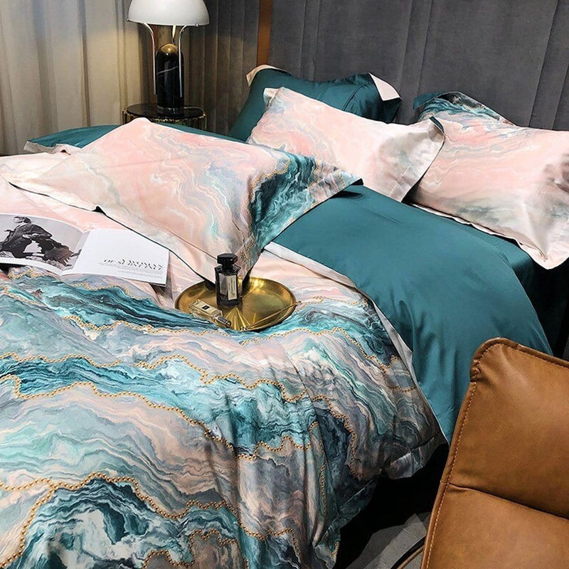 Clerra Marble Luxury Duvet Cover Set