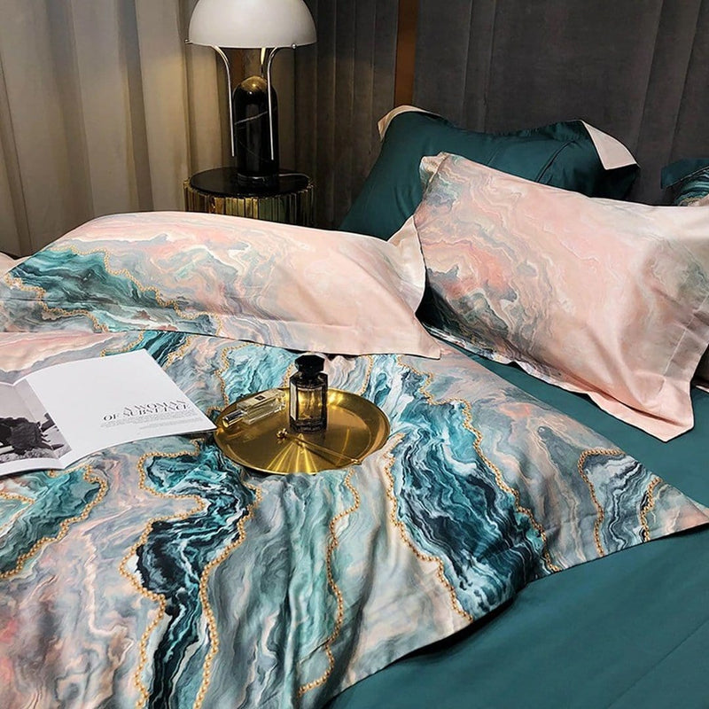 Clerra Marble Luxury Duvet Cover Set