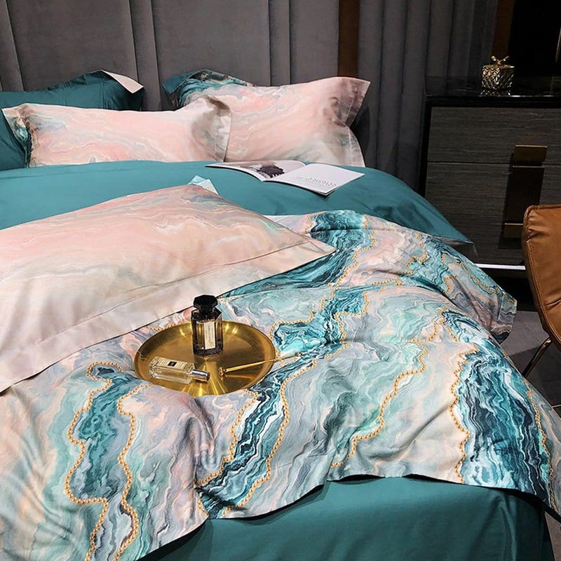 Clerra Marble Luxury Duvet Cover Set