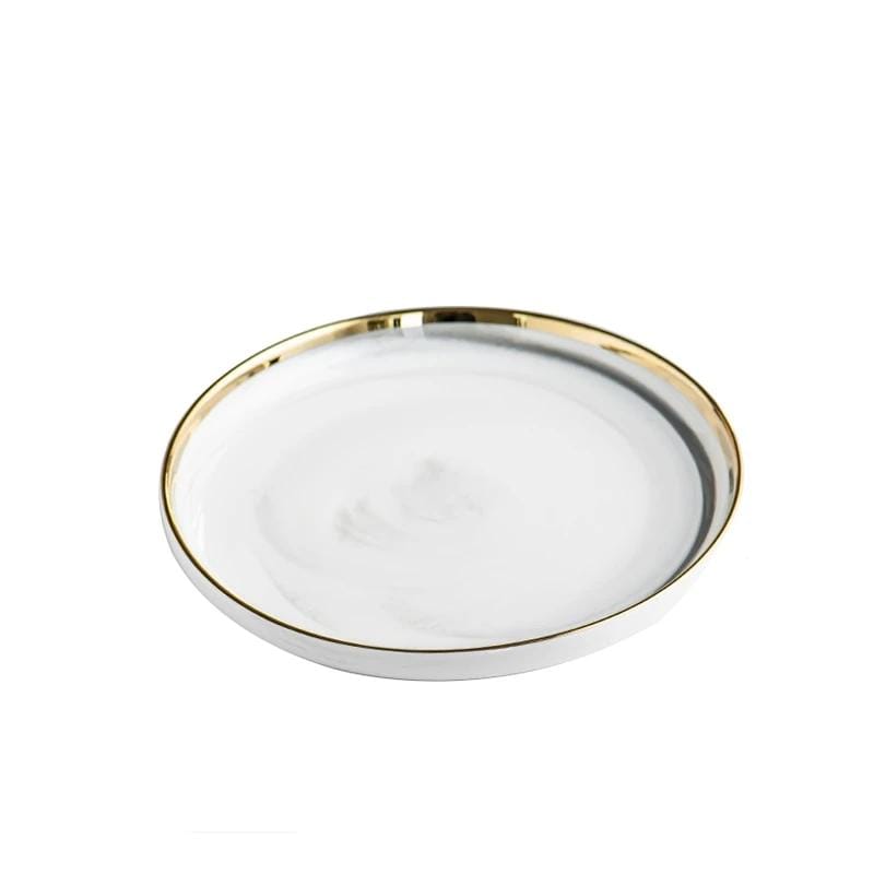 Marble & Rim Gold Plates & Bowls