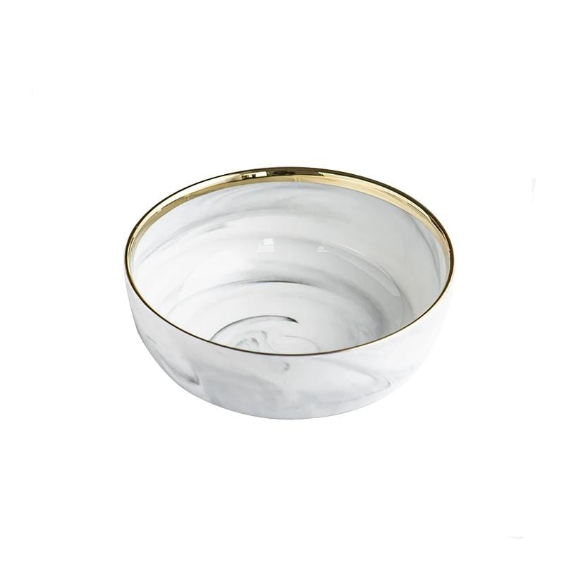 Marble & Rim Gold Plates & Bowls