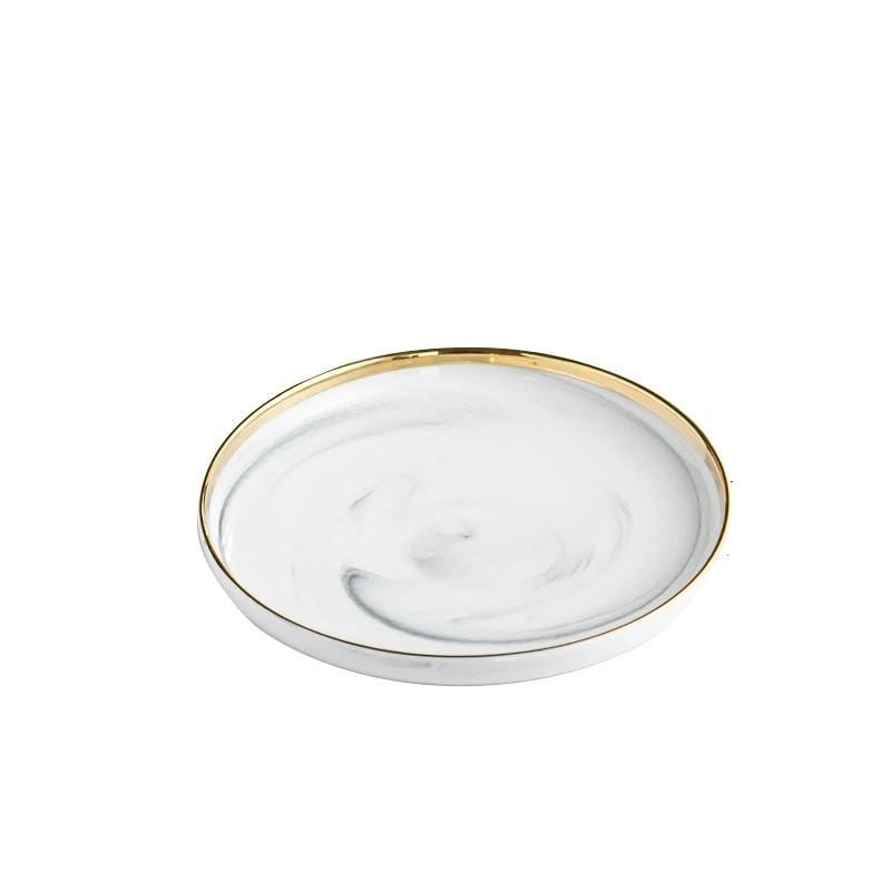 Marble & Rim Gold Plates & Bowls