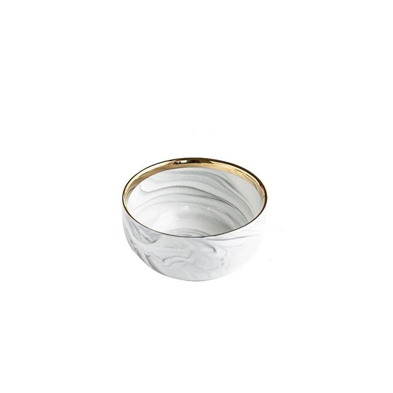 Marble & Rim Gold Plates & Bowls