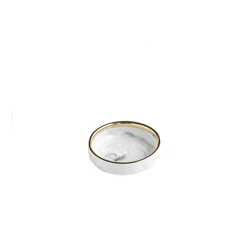Marble & Rim Gold Plates & Bowls