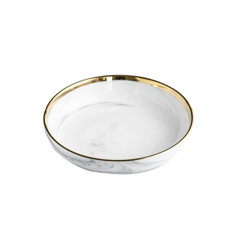 Marble & Rim Gold Plates & Bowls