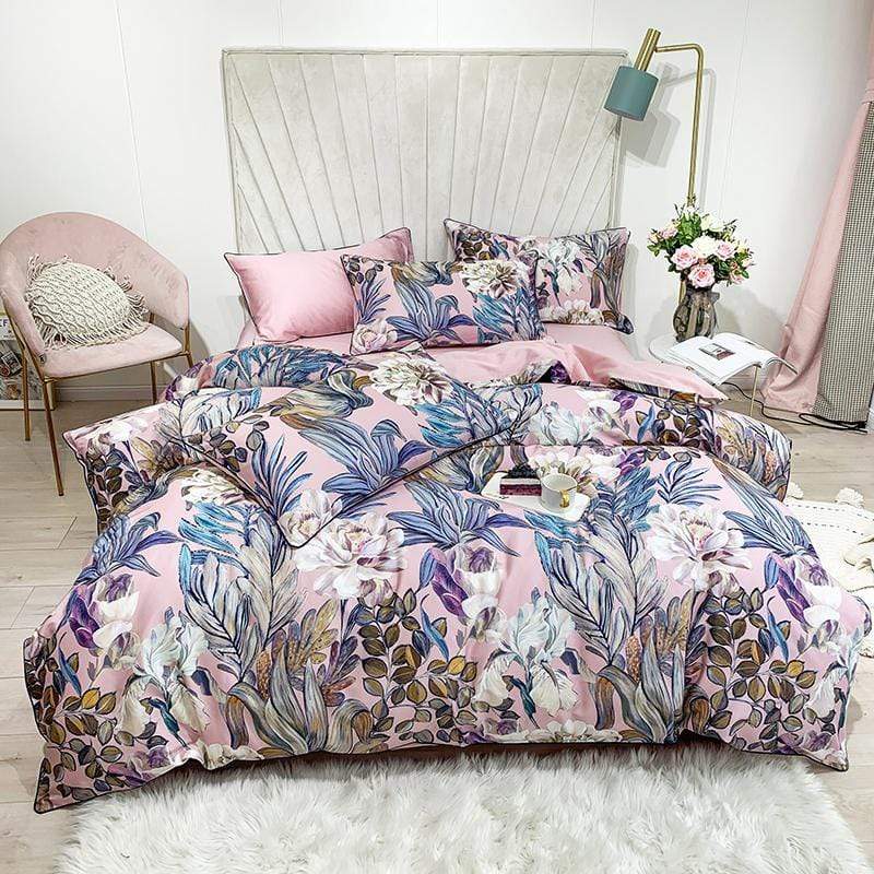 Tropical Leaves Duvet Cover & Sheet Set (Egyptian Cotton)