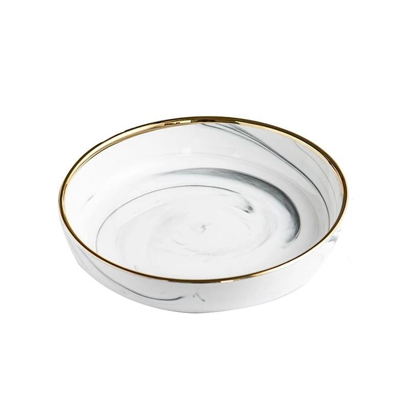 Marble & Rim Gold Plates & Bowls