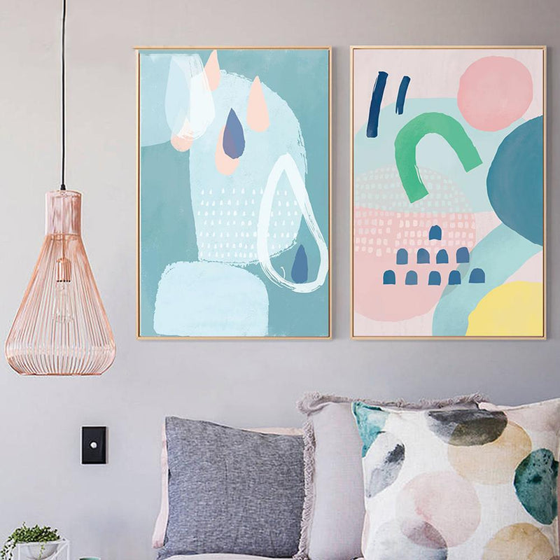 Colorful Geometry Blocks Wall Art