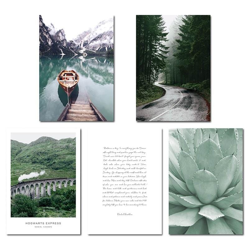 Scandinavian Boat Lake Canvas Art