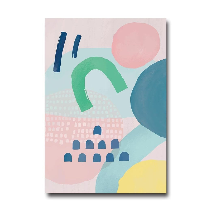 Colorful Geometry Blocks Wall Art