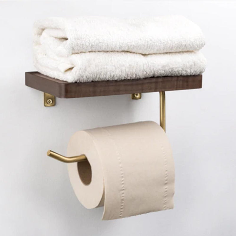 Wooden Shelf Toilet Roll Holder