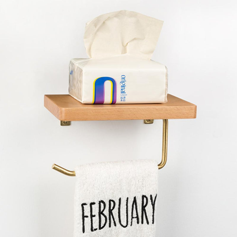 Wooden Shelf Toilet Roll Holder