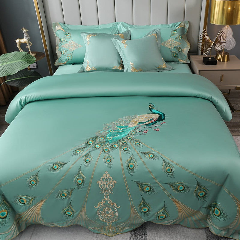 Luxury Peacock Duvet Cover Set(Egyptian Cotton)