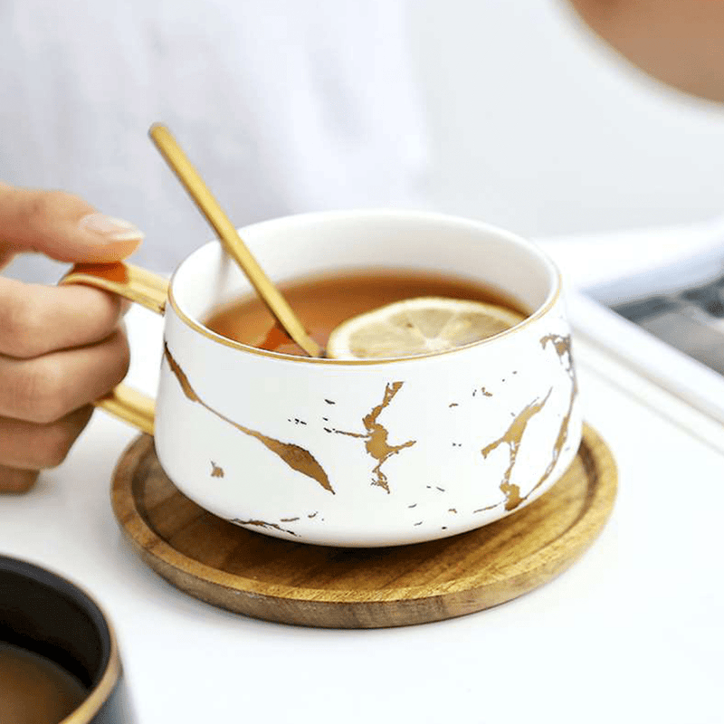 Premium Matte Gold Ceramic Cup