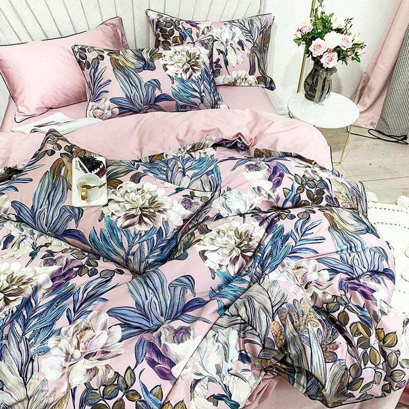 Tropical Leaves Duvet Cover & Sheet Set (Egyptian Cotton)