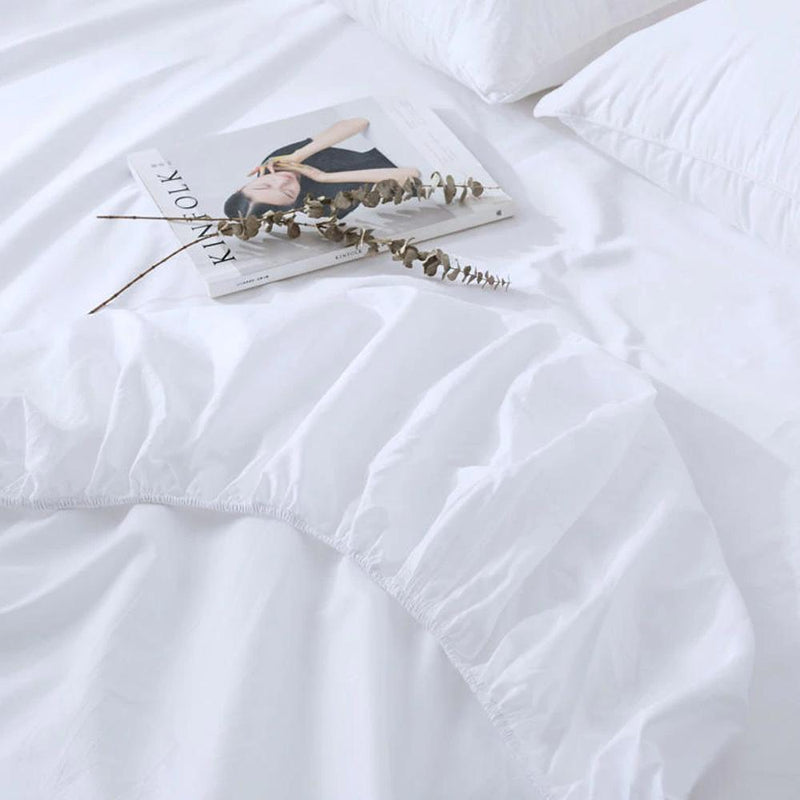 Premium White Duvet Cover & Bed Sheet Set (Egyptian Cotton)