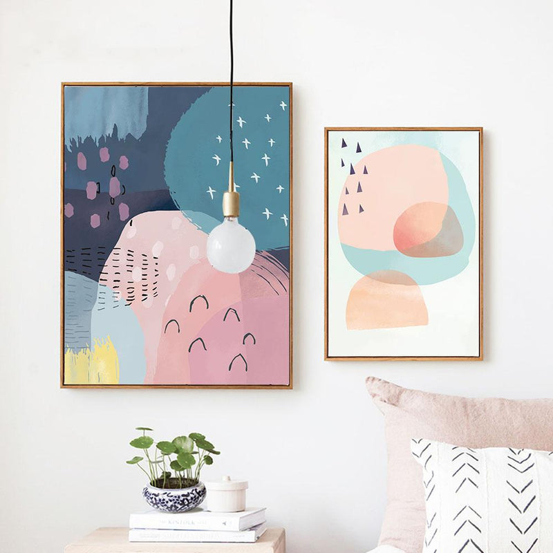 Colorful Geometry Blocks Wall Art