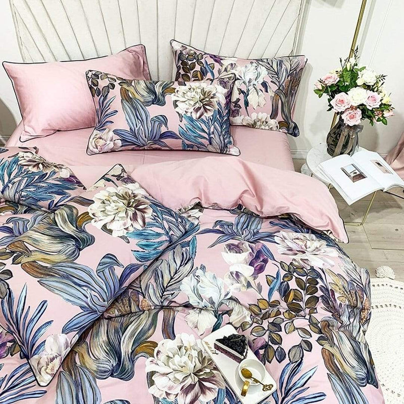 Tropical Leaves Duvet Cover & Sheet Set (Egyptian Cotton)
