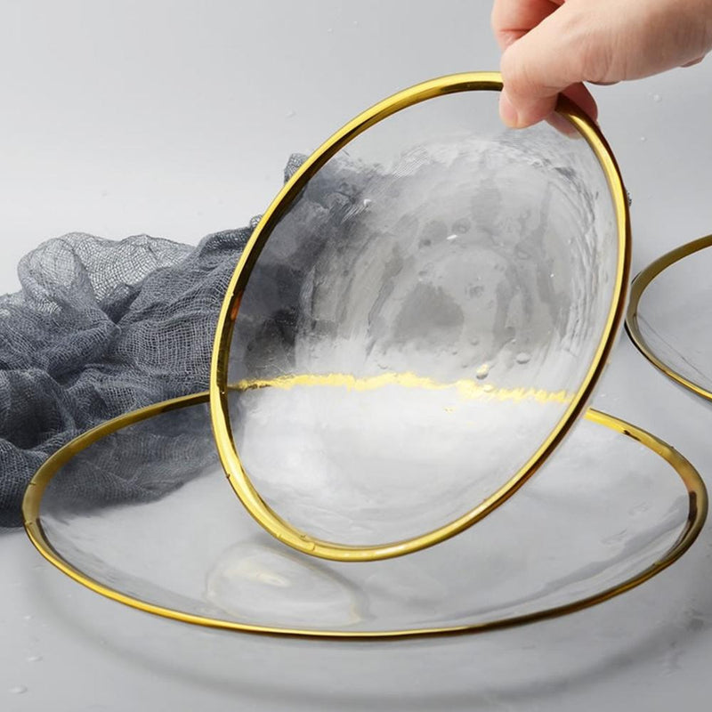 Gold Rim Glass Dinner Plates