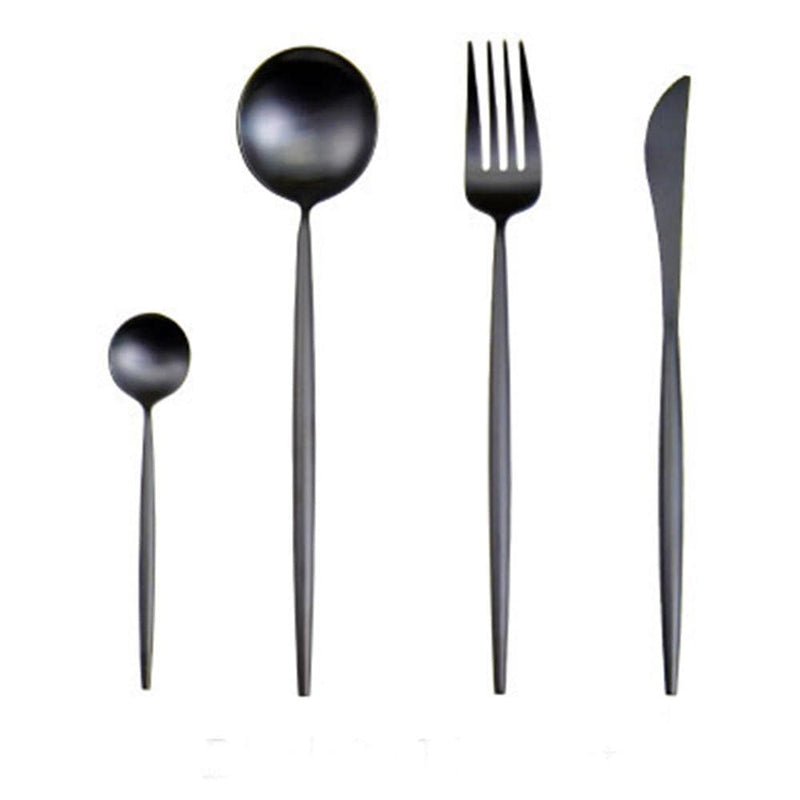 Premium Black Gold Flatware Set