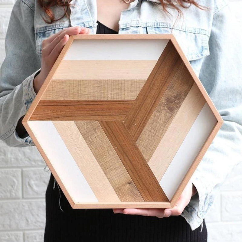 Wooden Hexagon Tray