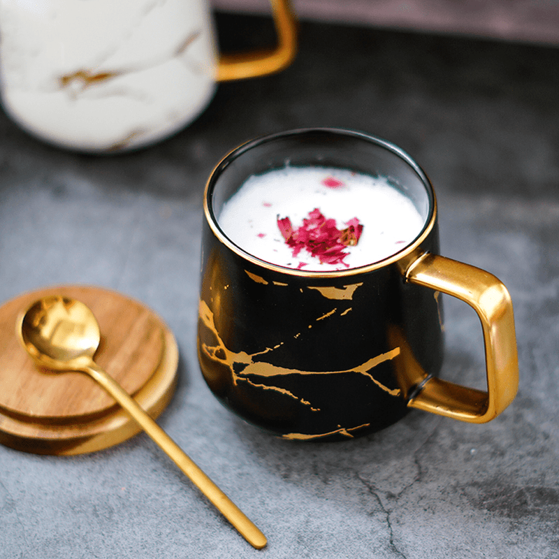 Premium Matte Gold Ceramic Cup
