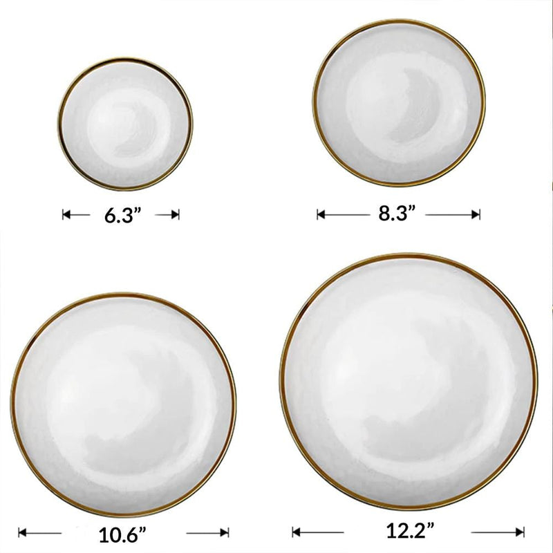 Gold Rim Glass Dinner Plates