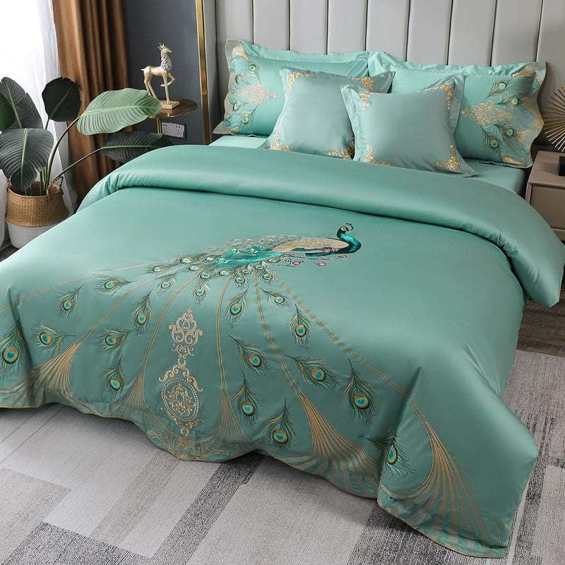 Luxury Peacock Duvet Cover Set(Egyptian Cotton)