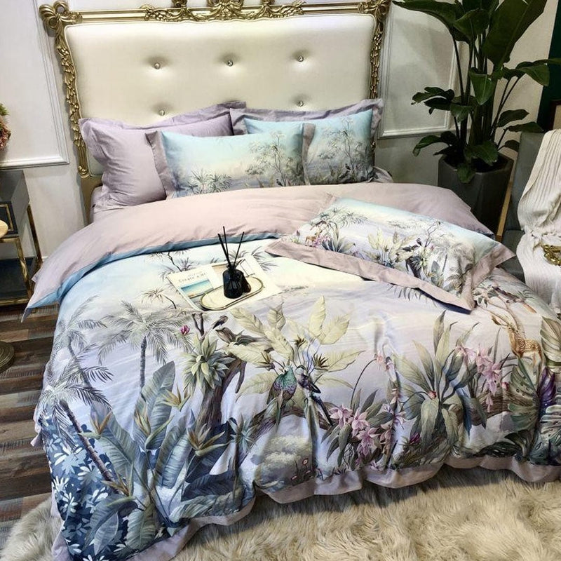 Luxury Chic Leaves Duvet Cover & Sheet Set