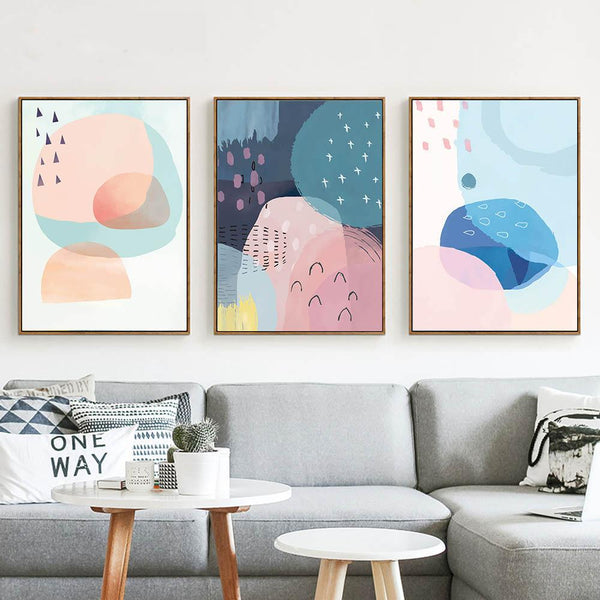 Colorful Geometry Blocks Wall Art
