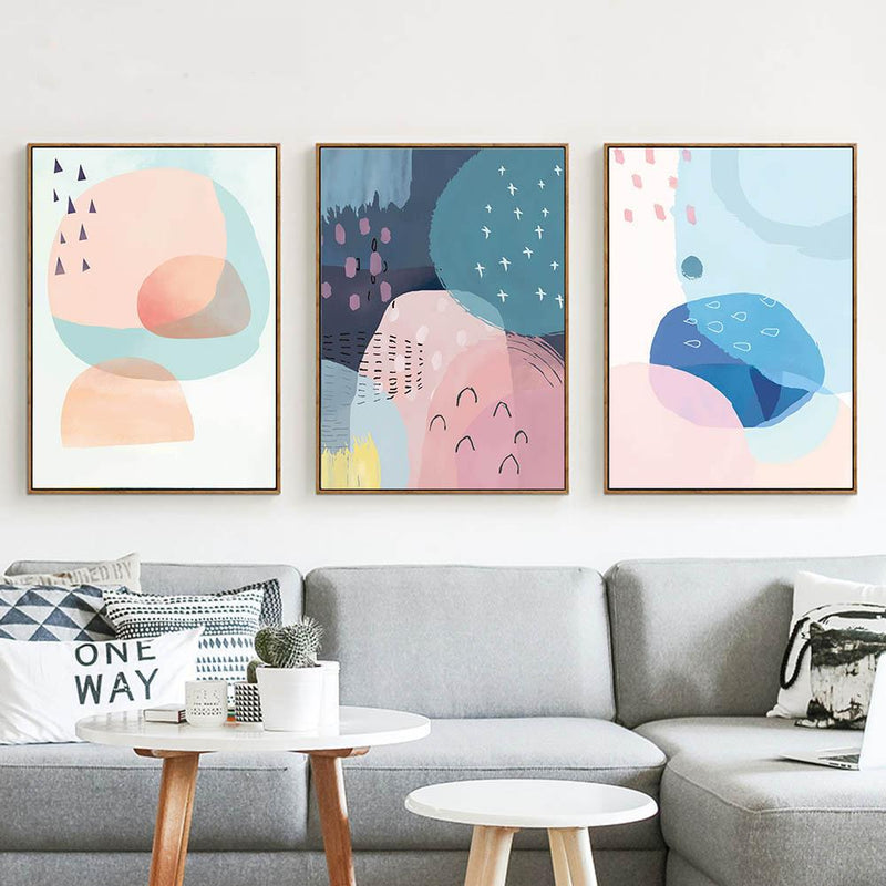 Colorful Geometry Blocks Wall Art