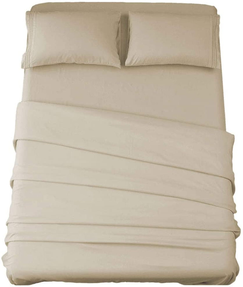 Beige Egyptian Micro Fiber Sheet 1800TC