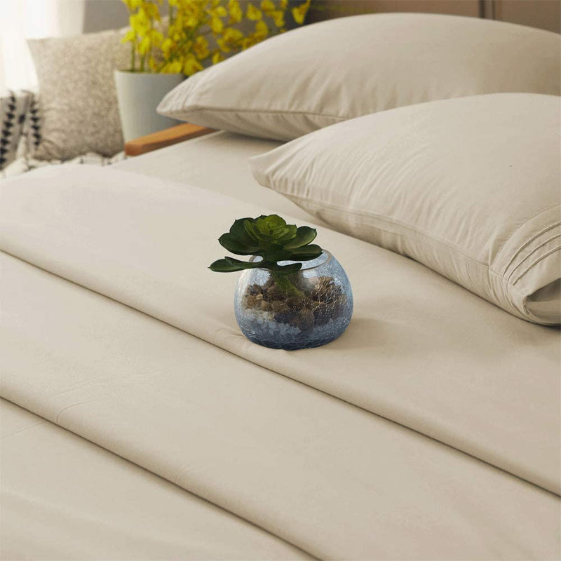 Beige Egyptian Micro Fiber Sheet 1800TC