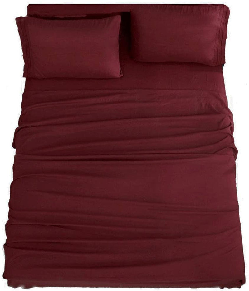Burgundy Egyptian Micro Fiber Sheet 1800TC