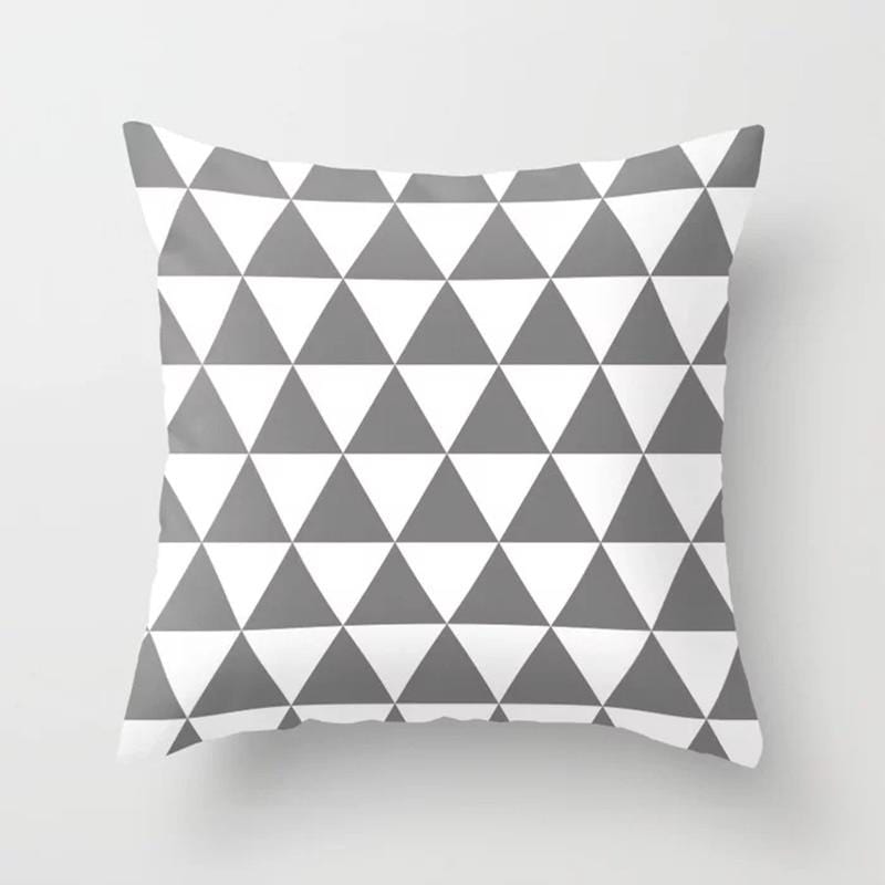 Grayscale Triangle Throw Cushion Cover