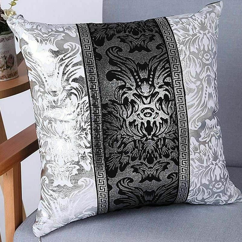 Premium Vintage Black And Silver Pillow Cover