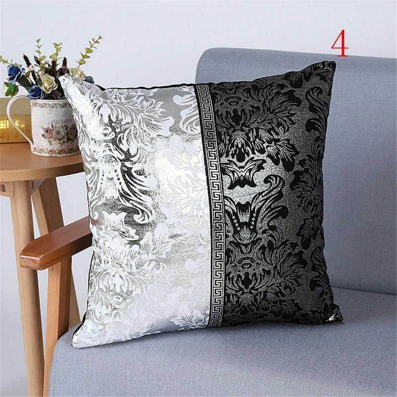 Premium Vintage Black And Silver Pillow Cover