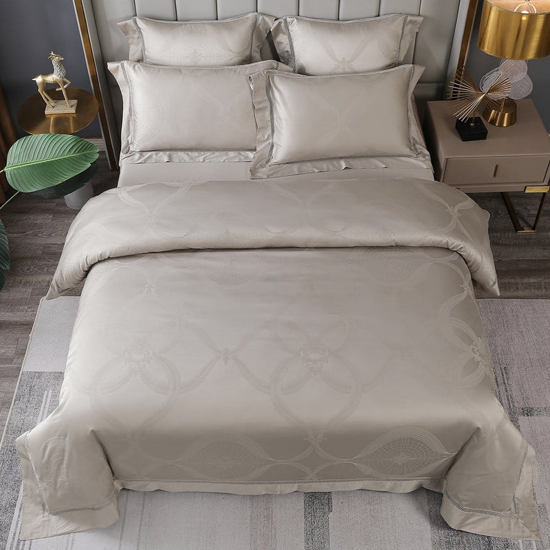 Luxury Vintage Jacquard Duvet Cover & Sheet Set (Egyptian Cotton)