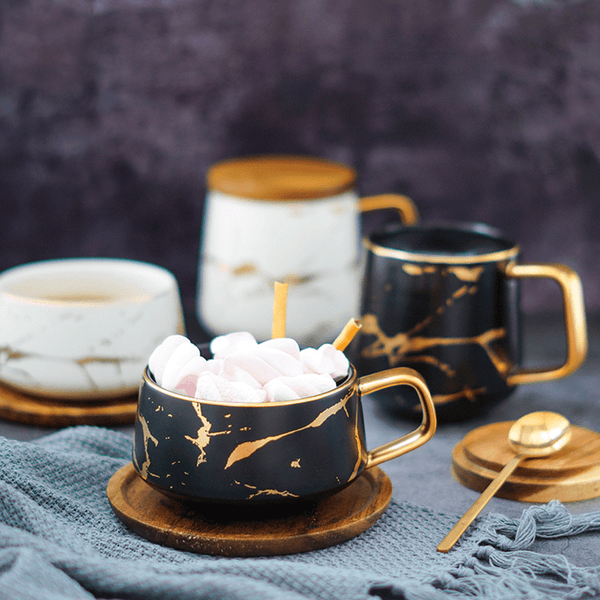 Premium Matte Gold Ceramic Cup