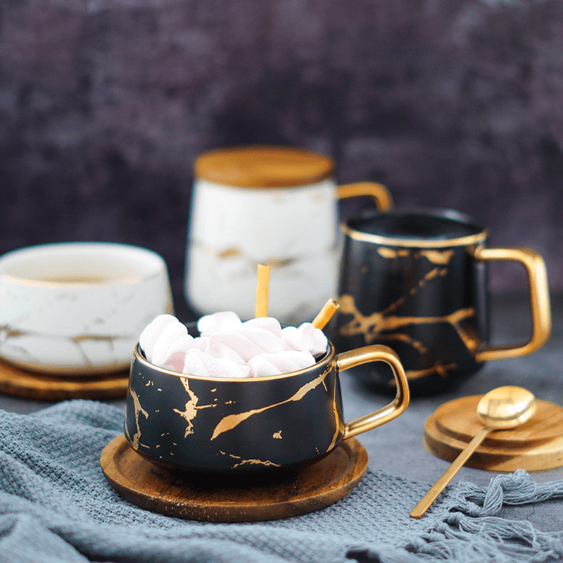 Premium Matte Gold Ceramic Cup