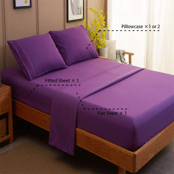 Purple Egyptian Micro Fiber Sheet 1800TC