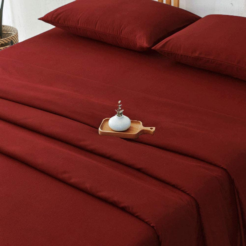 Burgundy Egyptian Micro Fiber Sheet 1800TC