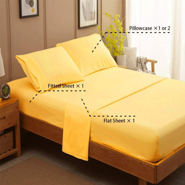 Yellow Egyptian Micro Fiber Sheet 1800TC