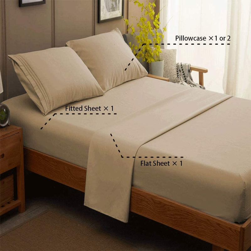 Taupe Egyptian Micro Fiber Sheet 1800TC