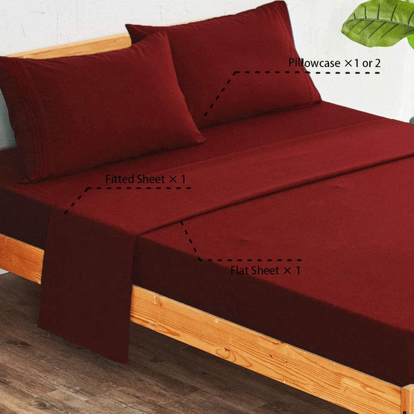 Burgundy Egyptian Micro Fiber Sheet 1800TC