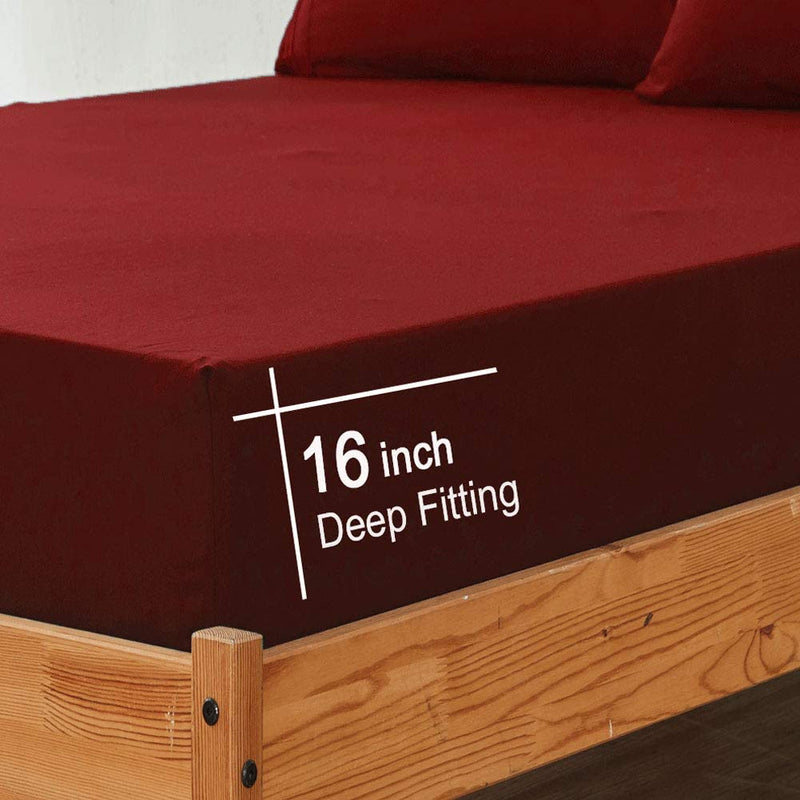 Burgundy Egyptian Micro Fiber Sheet 1800TC