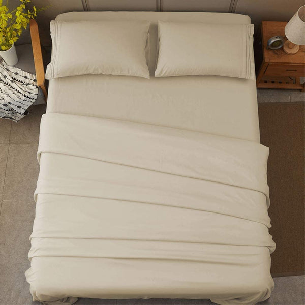 Beige Egyptian Micro Fiber Sheet 1800TC