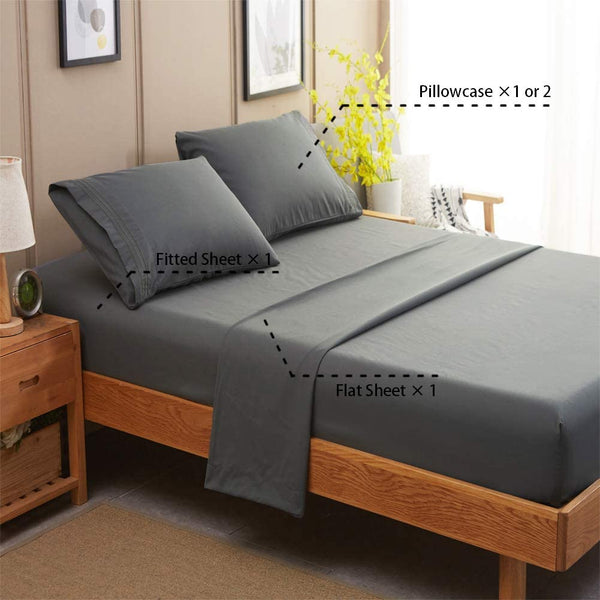 Dark Grey Egyptian Micro Fiber Sheet 1800TC