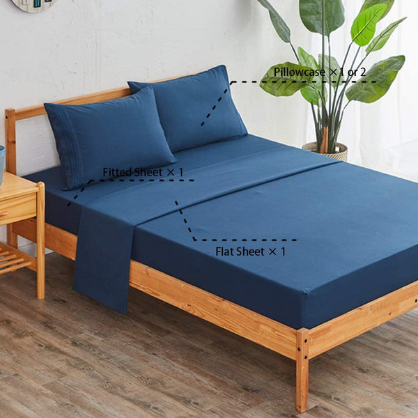 Navy Blue Egyptian Micro Fiber Sheet 1800TC