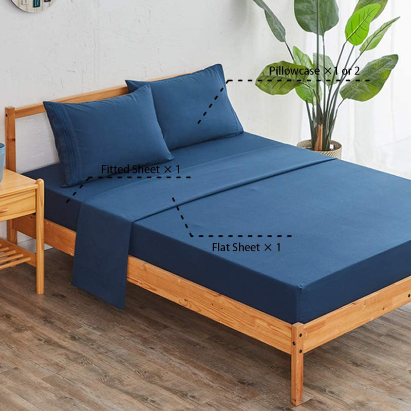 Navy Blue Egyptian Micro Fiber Sheet 1800TC
